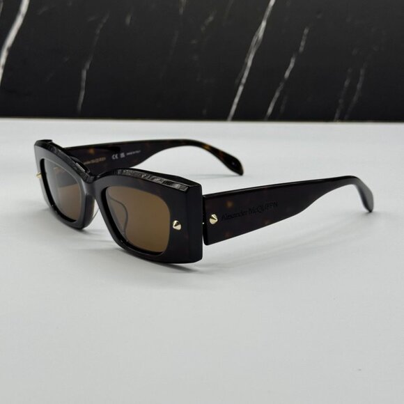 NEW AM0426S 002 ALEXANDER MCQUEEN HAVANA SQUARE UNISEX SUNGLASSES main image 9
